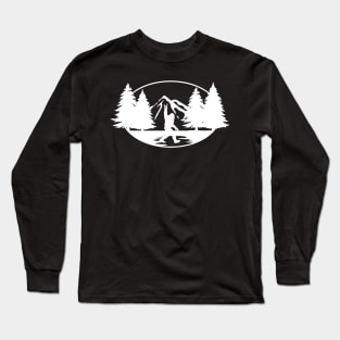 Funny Bigfoot hiking t-shirt Long Sleeve T-Shirt